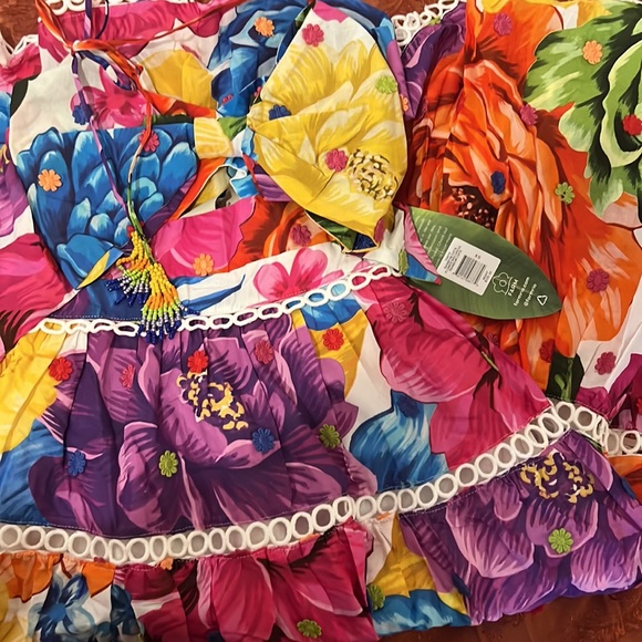 Farm Rio Rainbow Chita Floral-Print Midi Dress Size M - Picture 13 of 13